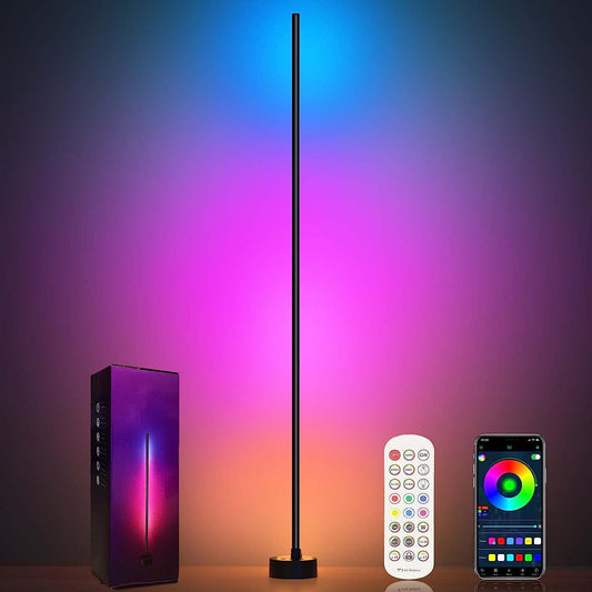 Corner Floor Lamp - Smart RGB LED Corner Lamp with App and Remote Control, 16 Million Colors & 68+ Scene, Music Sync, Timer Setting - Ideal for Living Rooms, Bedrooms, and Gaming Rooms